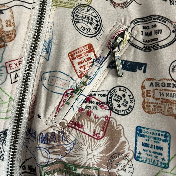 Nicole Miller 100% Silk Passport Stamp Dress - Picture 8 of 16